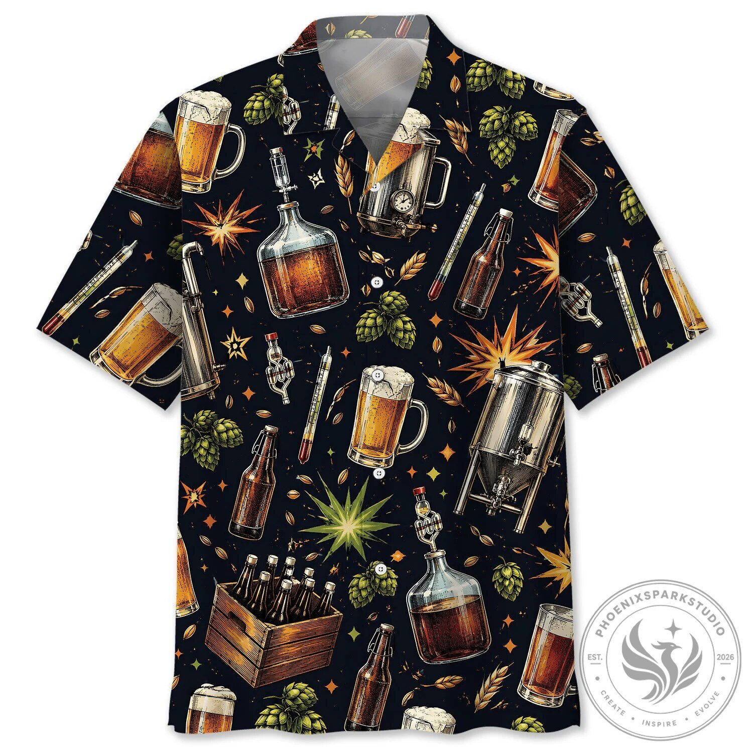 Homebrewing Beer Brewing Equipment Pattern Hawaiian Shirt