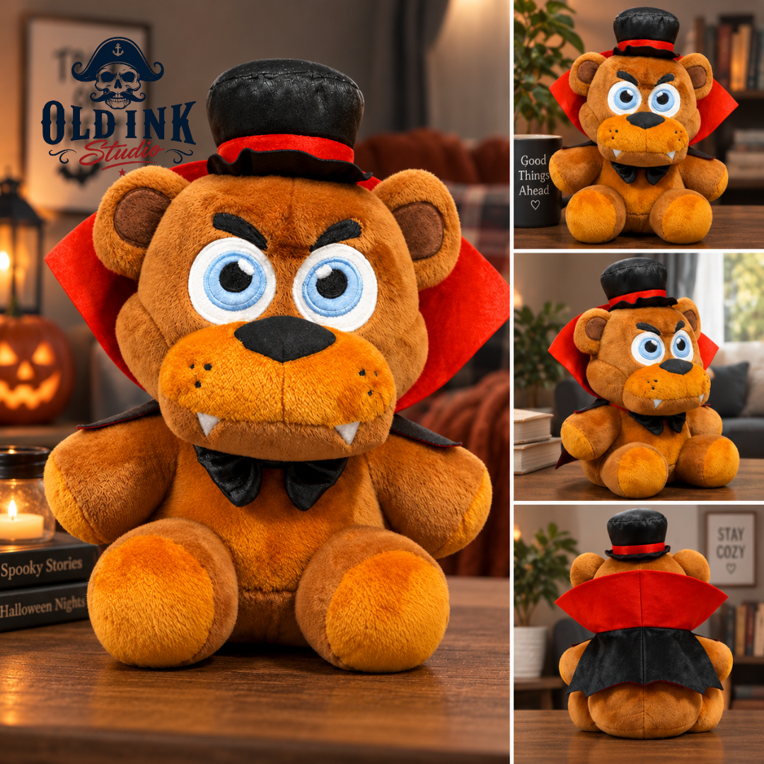1 FNAF Vampire Freddy Fazbear Plush 2026 Dracula Cape Halloween Toy