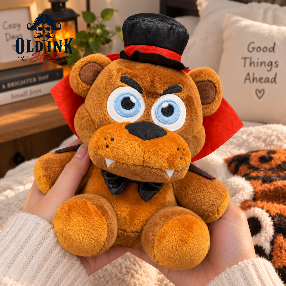 2 FNAF Vampire Freddy Fazbear Plush 2026 Dracula Cape Halloween Toy — image 3