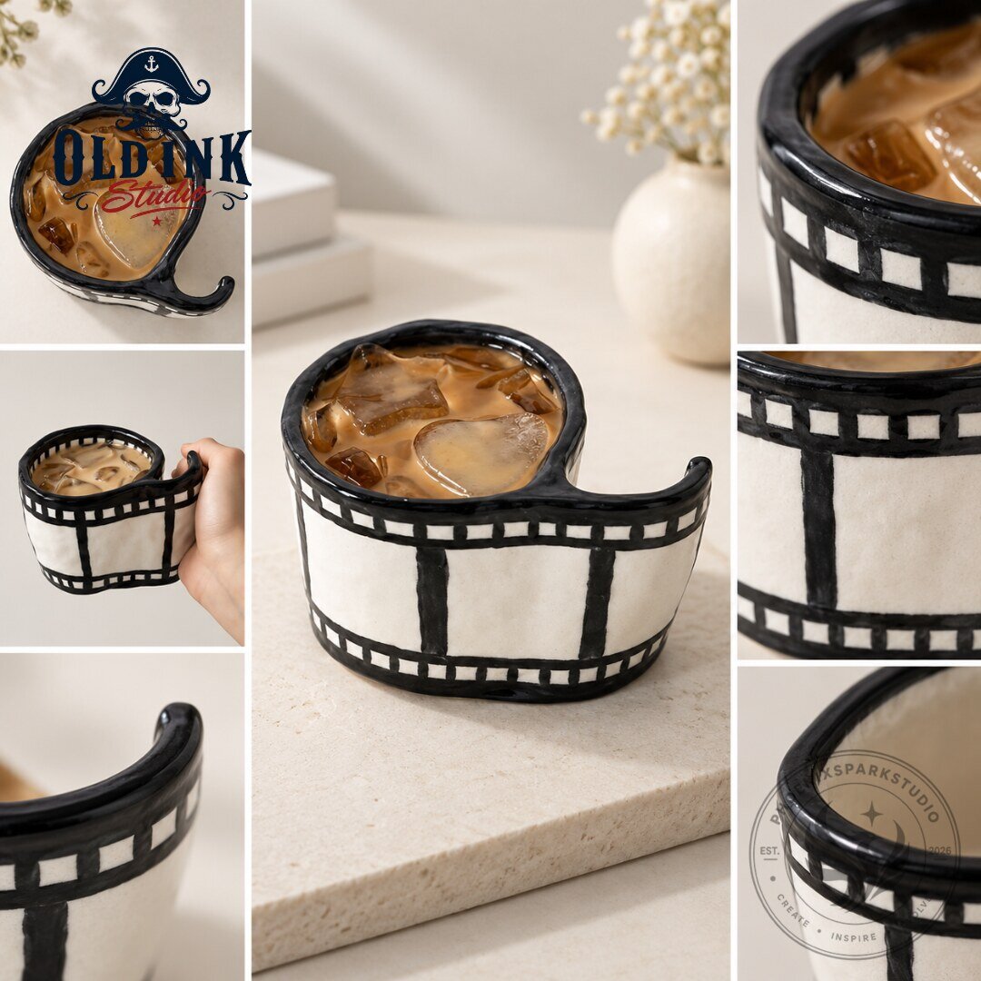 Viral Camera Roll Shaped Coffee Mug 2026 Aesthetic 35mm Film Strip Cup