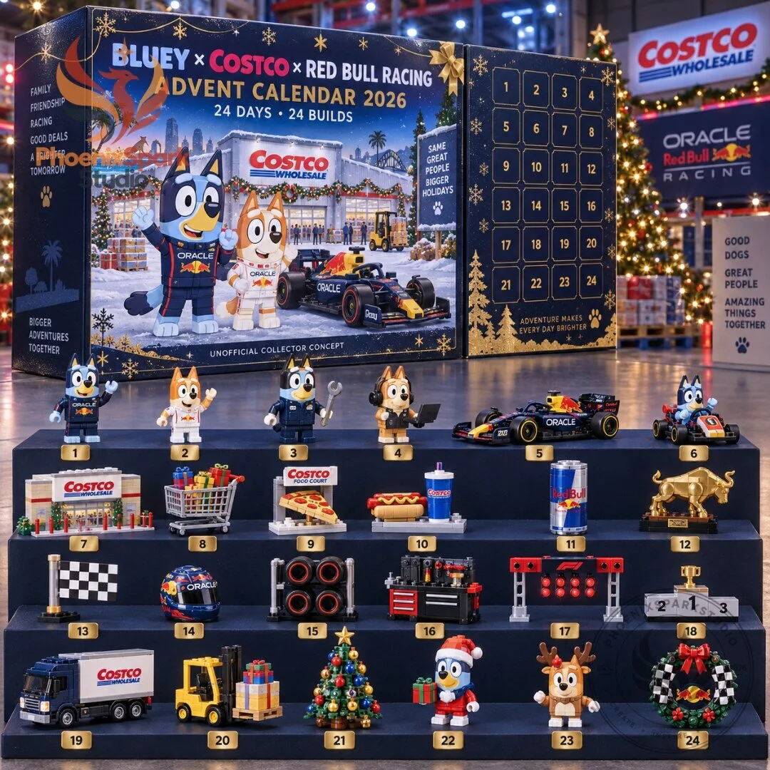 Bluey x Costco x Red Bull Racing 2026 Advent Calendar 24 Day Christmas Brick Build