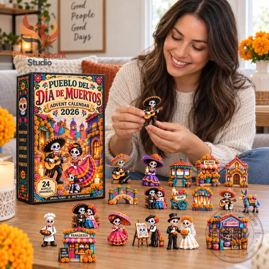 Pueblo del Dia de Muertos 2026 Advent Calendar 24 Day Day of the Dead Acrylic Ornaments 5 Pueblo del Dia de Muertos 2026 Advent Calendar 24 Day Day of the Dead Acrylic Ornaments