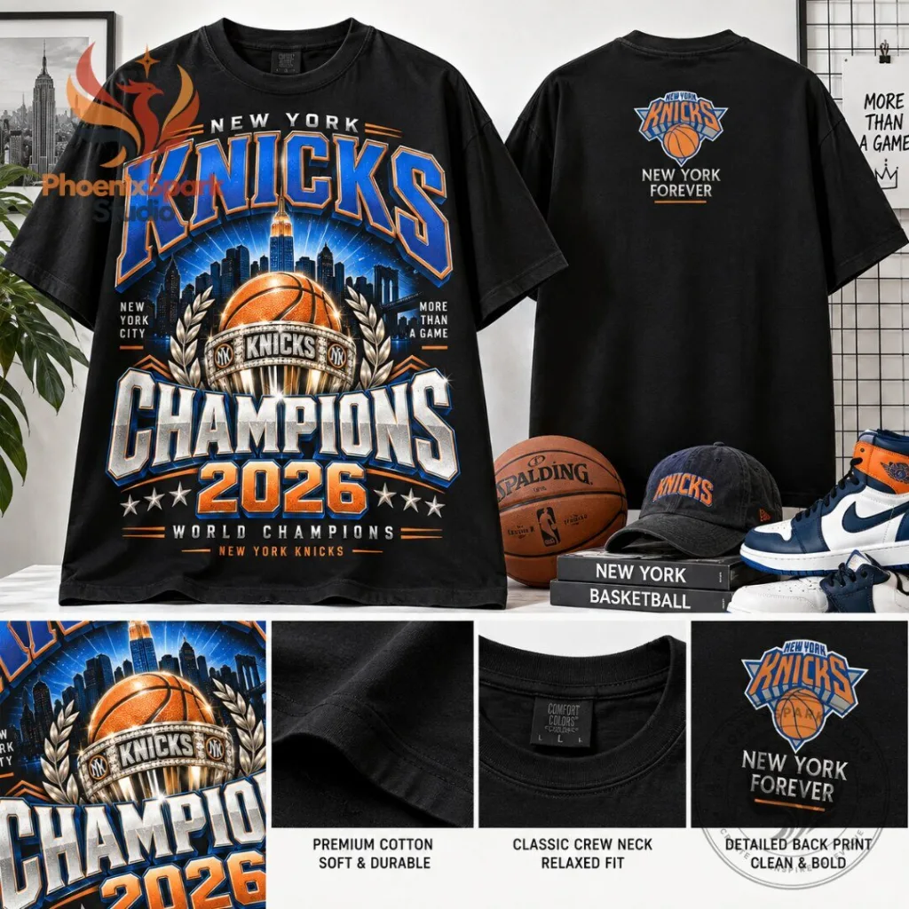 "Celebrate 2026 with Knicks T-Shirts and Wicked Ornaments Collection" 37 New York Knicks 2026 World Champions T Shirt