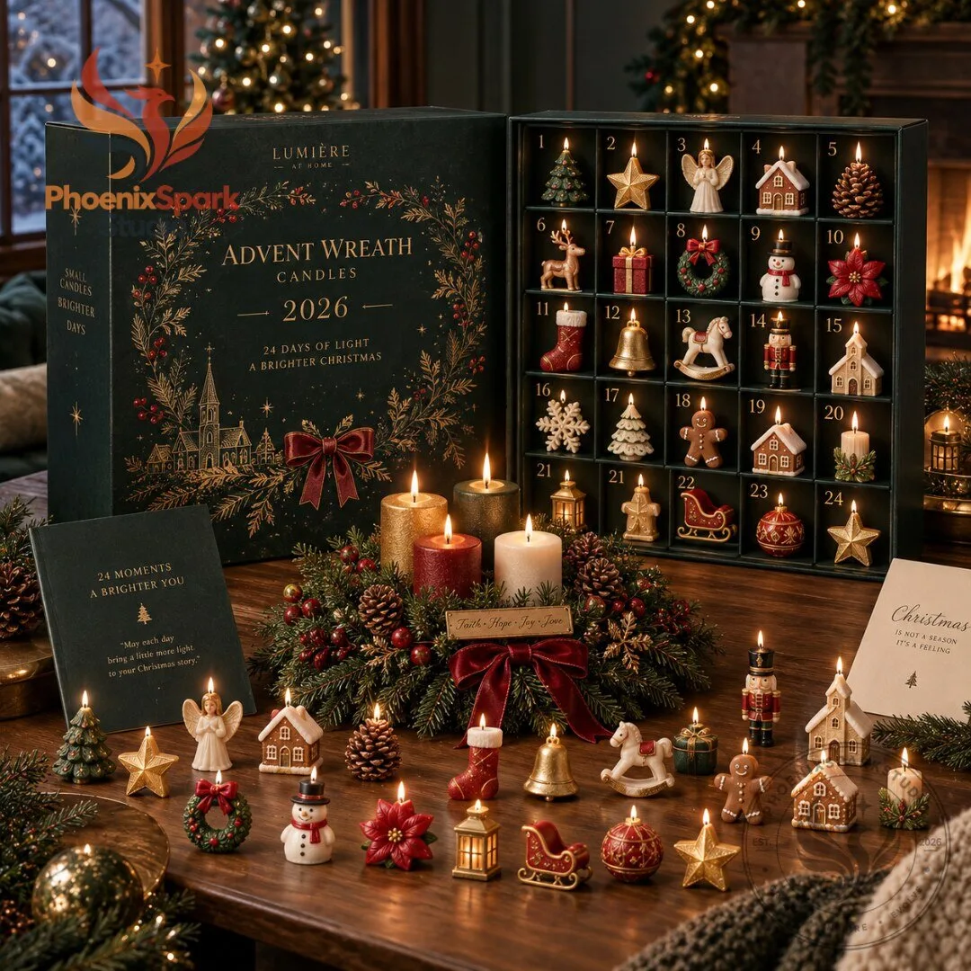 Lumiere at Home Advent Wreath Candles 2026 24 Days of Light Christmas Countdown Gift Box