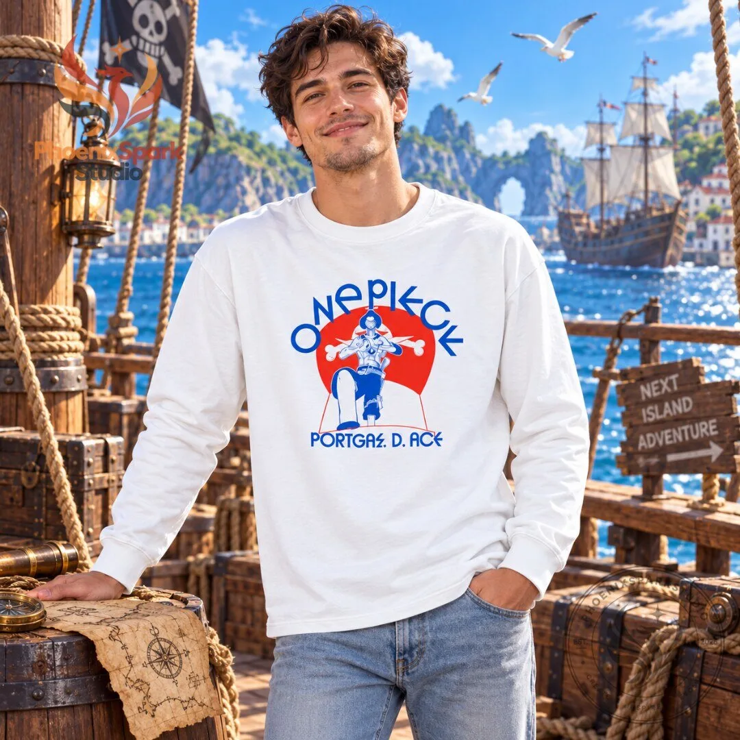 One Piece Portgas D Ace Sweatshirt 2026 Graphic Crewneck