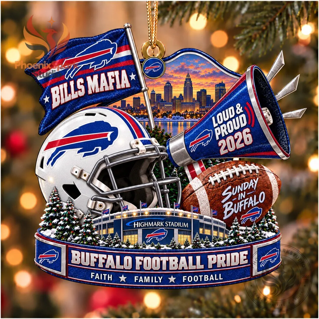 Buffalo Bills Bills Mafia 2026 Christmas Ornament Highmark Stadium Football Bauble