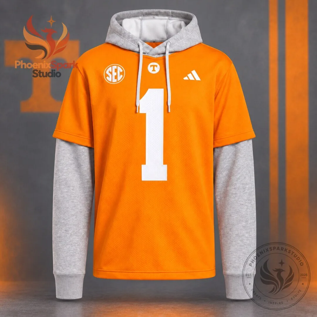 Tennessee Volunteers 1 Football Jersey Hoodie 2026