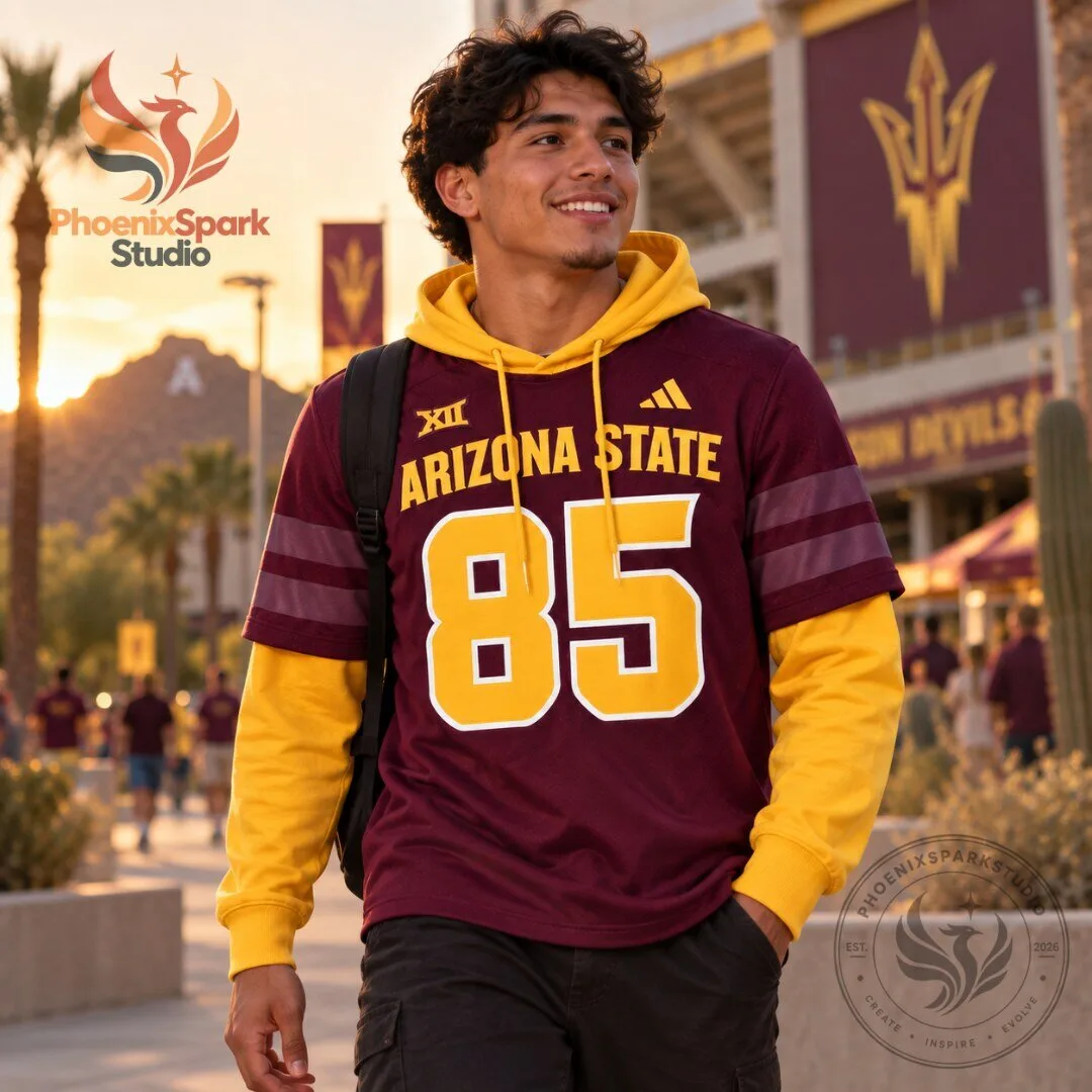 Arizona State Sun Devils 85 Football Jersey Hoodie 2026 4 Arizona State Sun Devils 85 Football Jersey Hoodie 2026