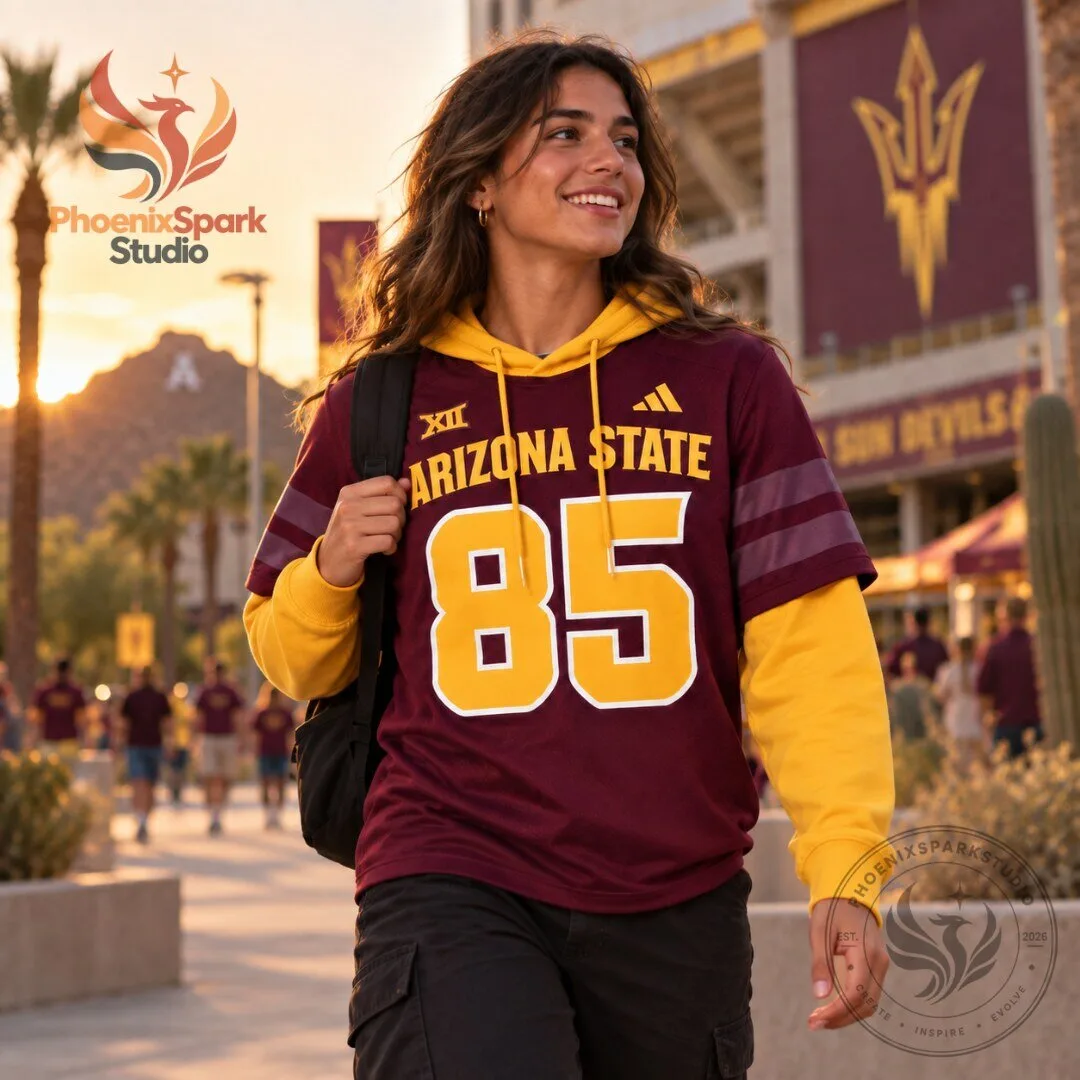 Arizona State Sun Devils 85 Football Jersey Hoodie 2026 5 Arizona State Sun Devils 85 Football Jersey Hoodie 2026