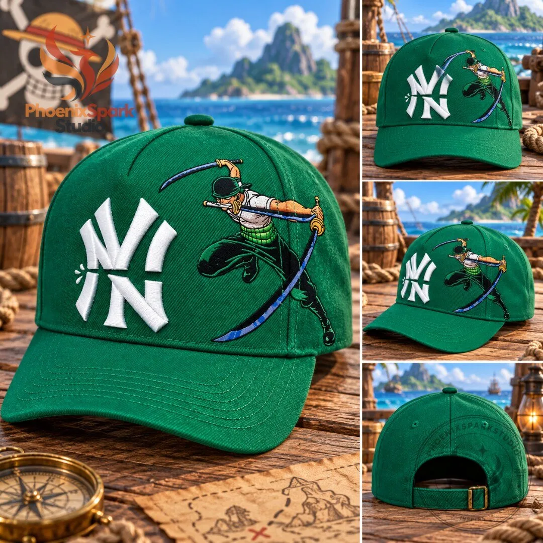 One Piece Zoro Sliced NY Logo Cap 2026 Anime Baseball Hat