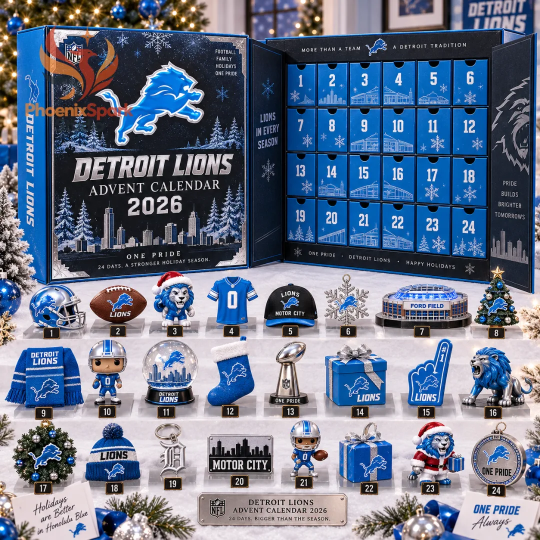 Detroit Lions Advent Calendar 2026 24 Day NFL Holiday Countdown Gift Set