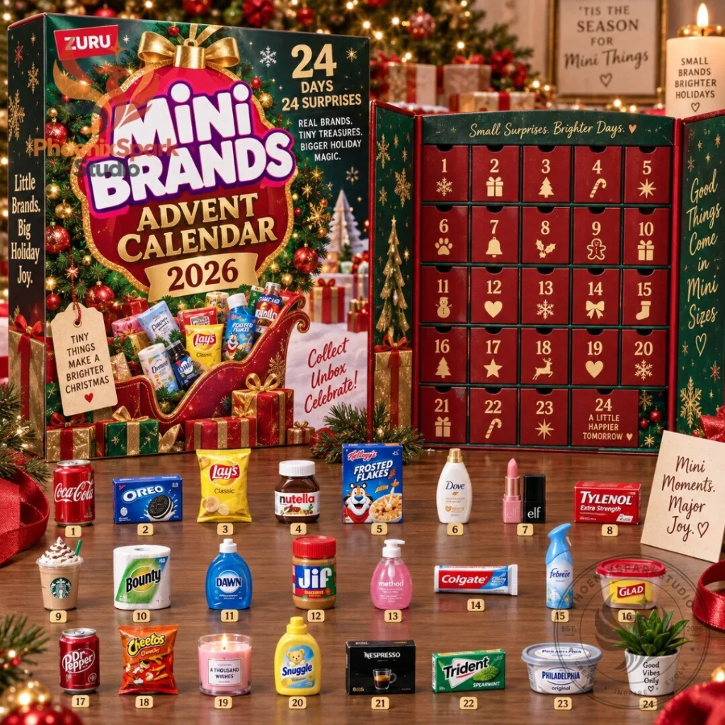 "Unwrap Joy: ZURU Mini Brands Advent Calendar 2026 Collectible Gift Set" 12 ZURU Mini Brands Advent Calendar 2026 24 Days Holiday Countdown Collectible Miniatures Gift Set