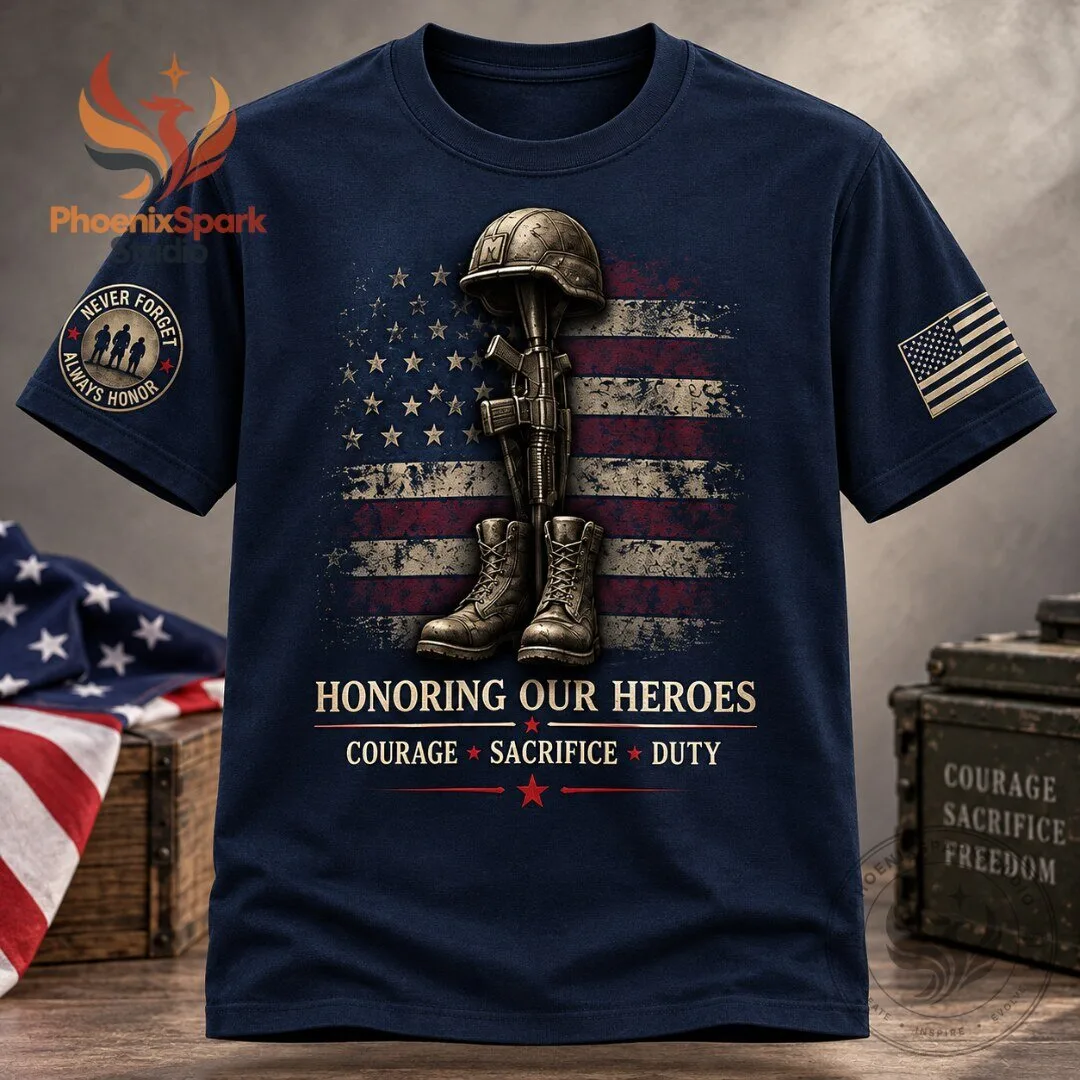 Honoring Our Heroes Fallen Soldier Battle Cross Patriotic American Flag T Shirt 2026 5 Honoring Our Heroes Fallen Soldier Battle Cross Patriotic American Flag T Shirt 2026