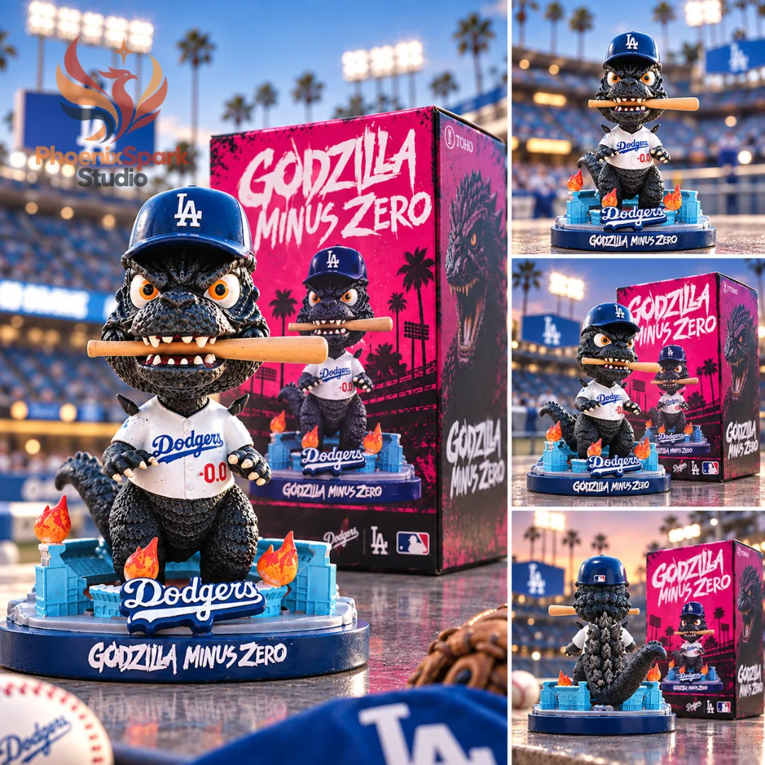 Godzilla Minus Zero LA Dodgers Vinyl Figure Baseball Collectible 2026