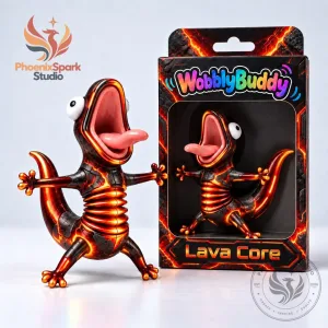WobblyBuddy Lava Core Lizard Spring Motorcycle Figurine 2026